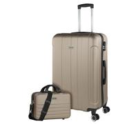 ITACA - Set valigie - Set Valigie Rigide Offerte. Valigia Grande Rigida, Valigia Media Rigida e Bagaglio a Mano. Set di Valigie con Lucchetto Combinazione TSA, Champagne
