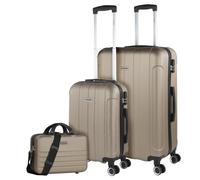 ITACA - Set valigie - Set Valigie Rigide Offerte. Valigia Grande Rigida, Valigia Media Rigida e Bagaglio a Mano. Set di Valigie con Lucchetto Combinazione TSA, Champagne