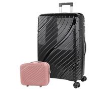 ITACA - Set valigie - Set Valigie Rigide Offerte. Valigia Grande Rigida, Valigia Media Rigida e Bagaglio a Mano. Set di Valigie con Lucchetto Combinazione TSA, Nero