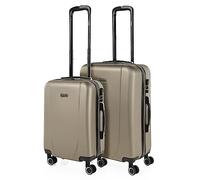 ITACA - Set valigie - Set Valigie Rigide Offerte. Valigia Grande Rigida, Valigia Media Rigida e Bagaglio a Mano. Set di Valigie con Lucchetto Combinazione TSA, Champagne