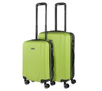 ITACA - Set valigie - Set Valigie Rigide Offerte. Valigia Grande Rigida, Valigia Media Rigida e Bagaglio a Mano. Set di Valigie con Lucchetto Combinazione TSA, Pistacchio-Antracite