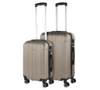 ITACA - Set valigie - Set Valigie Rigide Offerte. Valigia Grande Rigida, Valigia Media Rigida e Bagaglio a Mano. Set di Valigie con Lucchetto Combinazione TSA, Champagne