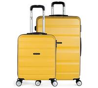 ITACA - Set valigie - Set Valigie Rigide Offerte. Valigia Grande Rigida, Valigia Media Rigida e Bagaglio a Mano. Set di Valigie con Lucchetto Combinazione TSA T71617, MOSTAZA