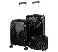 ITACA - Set valigie - Set Valigie Rigide Offerte. Valigia Grande Rigida, Valigia Media Rigida e Bagaglio a Mano. Set di Valigie con Lucchetto Combinazione TSA, Nero