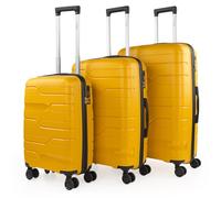 ITACA - Set valigie - Set Valigie Rigide Offerte. Valigia Grande Rigida, Valigia Media Rigida e Bagaglio a Mano. Set di Valigie con Lucchetto Combinazione TSA, Giallo