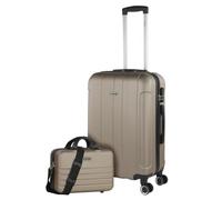 ITACA - Set valigie - Set Valigie Rigide Offerte. Valigia Grande Rigida, Valigia Media Rigida e Bagaglio a Mano. Set di Valigie con Lucchetto Combinazione TSA, Champagne