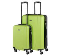 ITACA - Set valigie - Set Valigie Rigide Offerte. Valigia Grande Rigida, Valigia Media Rigida e Bagaglio a Mano. Set di Valigie con Lucchetto Combinazione TSA, Pistacchio-Antracite