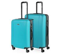 ITACA - Set valigie - Set Valigie Rigide Offerte. Valigia Grande Rigida, Valigia Media Rigida e Bagaglio a Mano. Set di Valigie con Lucchetto Combinazione TSA, Turchese/antracite