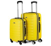 ITACA - Set valigie - Set Valigie Rigide Offerte. Valigia Grande Rigida, Valigia Media Rigida e Bagaglio a Mano. Set di Valigie con Lucchetto Combinazione TSA, Giallo