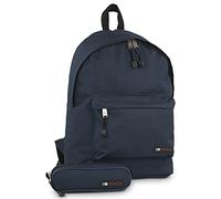 ITACA - Zaino - Zaini. Casual Zainetto Uomo. Zaino Piccolo Uomo - Zaino Scuola Media Comodo e Pratico per L'uso Quotidiano - Tela e finta finta pelle Zaino Scuola 25332, Marino