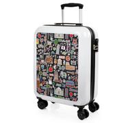 ITACA - Trolley Bambina Rigido Colorato Valigia Bambina Viaggio Trolley Bimba Cabina Trolley Bagaglio A Mano Bambina Resistente Leggera, Bagaglio a Mano Ryanair. Lucchetto a Combinazione, Bianco