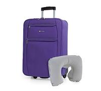 ITACA - Valigia 55x40x20 Trolley Bagaglio a Mano. Valigie e Trolley per i Tuoi Viaggi in Cabina. Trolley Bagaglio a Mano. Materiale EVA Polyester Resistente e Super Leggero, Viola