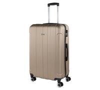 ITACA - Valigia 23Kg da stiva capiente Valigia rigida XL con ruote silenziose Trolley Grande Rigido leggero ideale per viaggi lunghi con Lucchetto a combinazione, Champagne