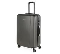 ITACA - Valigia 23Kg da stiva capiente Valigia rigida XL con ruote silenziose Trolley Grande Rigido leggero ideale per viaggi lunghi con Lucchetto a combinazione, Antracite