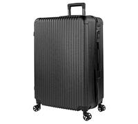 ITACA - Valigia 23Kg da stiva capiente Valigia rigida XL con ruote silenziose Trolley Grande Rigido leggero ideale per viaggi lunghi con, Nero