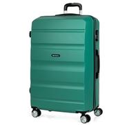 ITACA - Valigia Grande Rigida Viaggio Rigide. Trolley Grande con 4 RuoteDoppie Girevoli. Materiale ABS Valigia Rigida Grande Resistente e Leggero TSA, Acquamarina