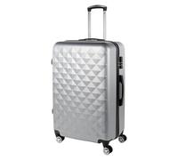 ITACA - Valigia Grande Rigida Viaggio Rigide. Trolley Grande con 4 RuoteDoppie Girevoli. Materiale ABS Valigia Rigida Grande Resistente e Leggero TSA, Argento