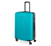ITACA - Valigia 23Kg da stiva capiente Valigia rigida XL con ruote silenziose Trolley Grande Rigido leggero ideale per viaggi lunghi con Lucchetto a combinazione, Turchese/antracite