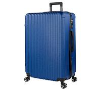 ITACA - Valigia 23Kg da stiva capiente Valigia rigida XL con ruote silenziose Trolley Grande Rigido leggero ideale per viaggi lunghi con, Blu