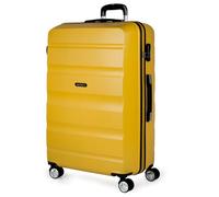 ITACA - Valigia Grande Rigida Viaggio Rigide. Trolley Grande con 4 RuoteDoppie Girevoli. Materiale ABS Valigia Rigida Grande Resistente e Leggero TSA, Senape