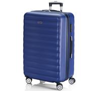 ITACA - Valigia Grande Rigida Viaggio Rigide. Trolley Grande con 4 RuoteDoppie Girevoli. Materiale ABS Valigia Rigida Grande Resistente e Leggero TSA, Blu