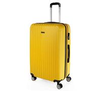 ITACA - Valigia Grande Rigida Viaggio Rigide. Trolley Grande con 4 RuoteDoppie Girevoli. Materiale ABS Valigia Rigida Grande Resistente e Leggero TSA, Giallo