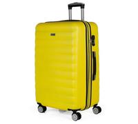 ITACA - Valigia 23Kg da stiva capiente Valigia rigida XL con ruote silenziose Valigia espandibile Trolley Grande Rigido leggero ideale per viaggi lunghi con Lucchetto a combinazione, Giallo