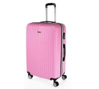ITACA - Valigia Grande Rigida Viaggio Rigide. Trolley Grande con 4 RuoteDoppie Girevoli. Materiale ABS Valigia Rigida Grande Resistente e Leggero TSA, Rosa