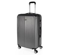ITACA - Valigia Grande Rigida Viaggio Rigide. Trolley Grande con 4 RuoteDoppie Girevoli. Materiale ABS Valigia Rigida Grande Resistente e Leggero TSA, Antracite