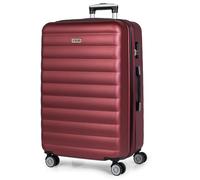 ITACA - Valigia 23Kg da stiva capiente Valigia rigida XL con ruote silenziose Valigia espandibile Trolley Grande Rigido leggero ideale per viaggi lunghi con Lucchetto a combinazione, Granata