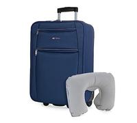 ITACA - Valigia 55x40x20 Trolley Bagaglio a Mano. Valigie per i Tuoi Viaggi in Cabina. Trolley Bagaglio a Mano. Materiale EVA Polyester Resistente e Super Leggero, Marino