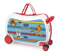 ITACA - Valigia Bambina Con Seduta Comoda Trolley Cavalcabile Con Ruote Girevoli Valigia Per Bambini Leggera Colorata Design Giocoso Viaggi Divertenti Per Piccoli, Amici dello zoo