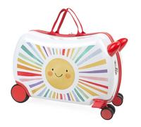 ITACA - Valigia Bambina Con Seduta Comoda Trolley Cavalcabile Con Ruote Girevoli Valigia Per Bambini Leggera Colorata Design Giocoso Viaggi Divertenti Per Piccoli, Giallo