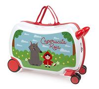 ITACA - Valigia Bambina Con Seduta Comoda Trolley Cavalcabile Con Ruote Girevoli Valigia Per Bambini Leggera Colorata Design Giocoso Viaggi Divertenti Per Piccoli, Cappuccetto Rosso