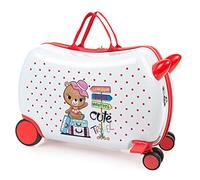 ITACA - Valigia Bambina Con Seduta Comoda Trolley Cavalcabile Con Ruote Girevoli Valigia Per Bambini Leggera Colorata Design Giocoso Viaggi Divertenti Per Piccoli, Carino
