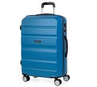 ITACA - Valigia Media da Viaggio Rigide. Trolley Medio con 4 Ruote. Materiale ABS Valigia Media Rigida in Offerta Resistente e Super Leggero - Valigia 20 kg Lucchetto TSA, Blu