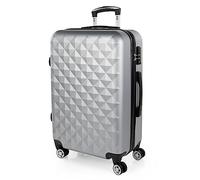 ITACA - Valigia Media da Viaggio Rigide. Trolley Medio con 4 Ruote. Materiale ABS Valigia Media Rigida in Offerta Resistente e Super Leggero - Valigia 20 kg Lucchetto TSA, Argento