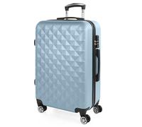 ITACA - Valigia Media da Viaggio Rigide. Trolley Medio con 4 Ruote. Materiale ABS Valigia Media Rigida in Offerta Resistente e Super Leggero - Valigia 20 kg Lucchetto TSA, Blu chiaro