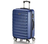 ITACA - Valigia Media da Viaggio Rigide. Trolley Medio con 4 Ruote. Materiale ABS Valigia Media Rigida in Offerta Resistente e Super Leggero - Valigia 20 kg Lucchetto TSA, Blu