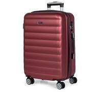 ITACA - Valigia Media da Viaggio Rigide. Trolley Medio con 4 Ruote. Materiale ABS Valigia Media Rigida in Offerta Resistente e Super Leggero - Valigia 20 kg Lucchetto TSA, Granata