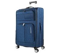 ITACA - Valigia Grande di Viaggio Morbido. Allungabile Trolley Grande con 4 Ruote. Materiale Polyester EVA Valigia Trolley Resistente e Super Leggero - Robusta 78 cm Valigie Trolley TSA, Cowboy blu
