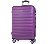 ITACA - Valigia 23Kg da stiva capiente Valigia rigida XL con ruote silenziose Valigia espandibile Trolley Grande Rigido leggero ideale per viaggi lunghi con Lucchetto a combinazione, Viola