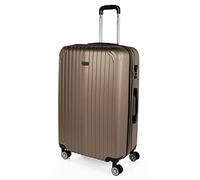 ITACA - Valigia Grande Rigida Viaggio Rigide. Trolley Grande con 4 RuoteDoppie Girevoli. Materiale ABS Valigia Rigida Grande Resistente e Leggero TSA, Champagne