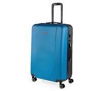 ITACA - Valigia Grande Rigida Viaggio Rigide. Trolley Grande con 4 RuoteDoppie Girevoli. Materiale ABS Valigia Rigida Grande Resistente e Leggero TSA, Blu/antracite