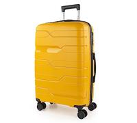 ITACA - Valigia Media da Viaggio Rigide. Trolley Medio con 4 Ruote Doppie Girevoli. Materiale PP Valigia Media Rigida in Offerta Resistente e Super Leggero - Robusta Valigia 20 kg TSA, Giallo