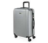 ITACA - Valigia Media da Viaggio Rigide. Trolley Medio con 4 Ruote. Materiale ABS Valigia Media Rigida in Offerta Resistente e Super Leggero - Valigia 20 kg Lucchetto TSA, Argento