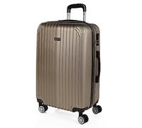 ITACA - Valigia Media da Viaggio Rigide. Trolley Medio con 4 Ruote. Materiale ABS Valigia Media Rigida in Offerta Resistente e Super Leggero - Valigia 20 kg Lucchetto TSA, Champagne