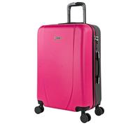 ITACA Valigia Media da Viaggio Rigide, Trolley Medio con 4 Ruote, Materiale ABS Valigia Media Rigida in Offerta Resistente e Leggero Tiber, Fucsia-Antracite, M