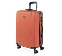 ITACA - Valigia Media da Viaggio Rigide. Trolley Medio con 4 Ruote. Materiale ABS Valigia Media Rigida in Offerta Resistente e Super Leggero - Valigia 20 kg Lucchetto TSA, Corallo-Antracite