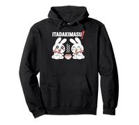 Itadakimasu! Divertente Chibi Anime Bunny Kawaii Manga Commedia Felpa con Cappuccio